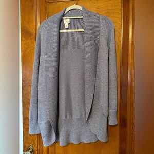 Chico's Soft, Sparkly Lavender Open-Front Cardigan
